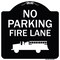 Signmission Designer Series-No Parking Fire Lane, Black & White Heavy-Gauge Aluminum, 18" x 18", BW-1818-9824 A-DES-BW-1818-9824 - alternate 1